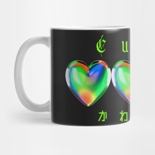 Cute glass hearts rainbow y2k style design Mug